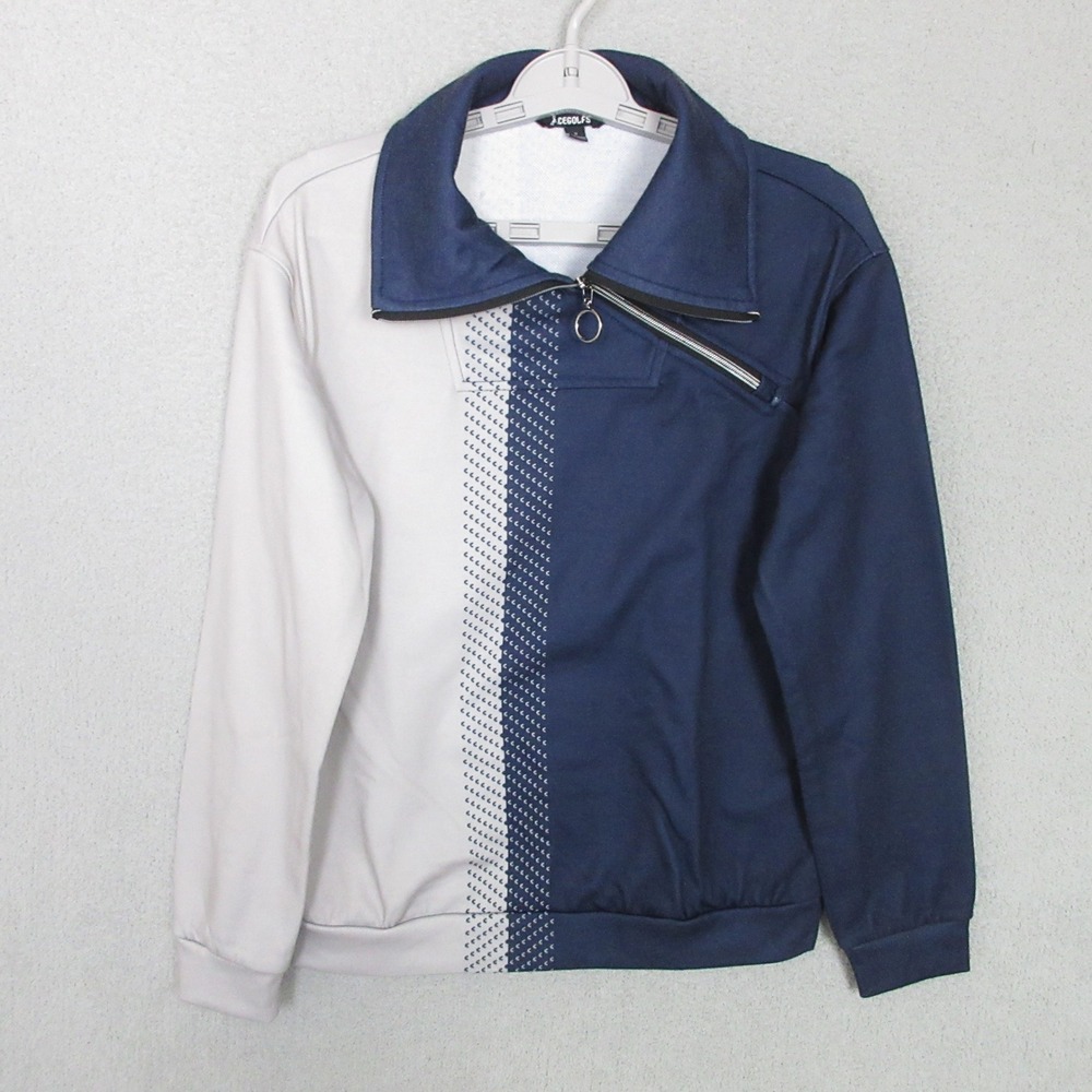 Acegolfs Quarter Zip Pullover Women Small Blue White Colorblock Geometric Top